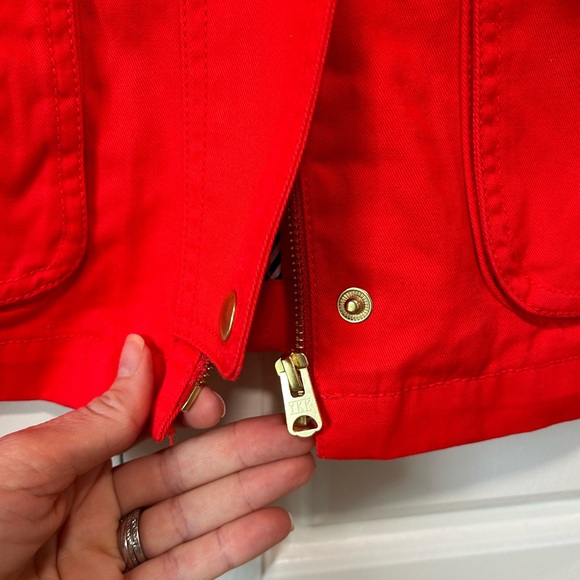 JCrew NWT Red Nautical Lightweight Jacket w/ Corduroy collar & cuffs Women S - Picture 8 of 10